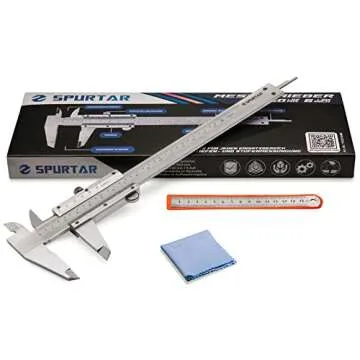 Spurtar Vernier Caliper Measuring Tool 6" Stainless Steel, 0-6Inch/0-150mm Manual Non Digital Calipers, 0.001"/0.02mm High Precision Durable Micrometer