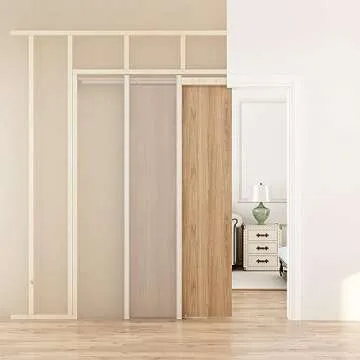 JUBEST Pocket Door Frame Kit with 220LBS Two-Way Soft-Close Mechanism, Smoothly and Quietly, Easy to Install Hidden Door Kit, for 24" to 36"x80" Door, Durable and Stylish