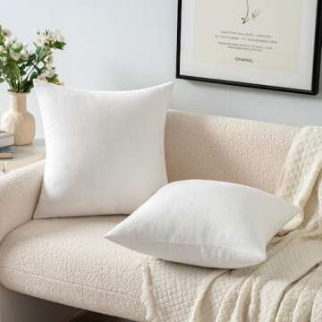 MIULEE 2 Pack Decorative Chenille Pillow Covers 20x20