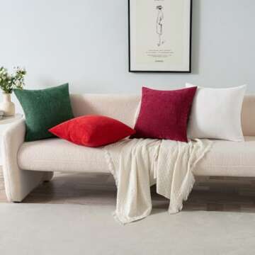 MIULEE 2 Pack Decorative Chenille Pillow Covers 20x20