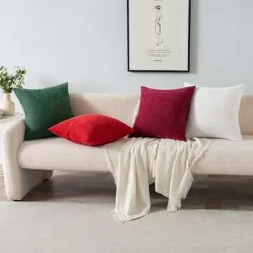 MIULEE 2 Pack Decorative Chenille Pillow Covers 20x20