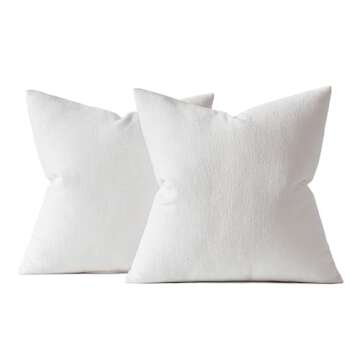 MIULEE 2 Pack Decorative Chenille Pillow Covers 20x20
