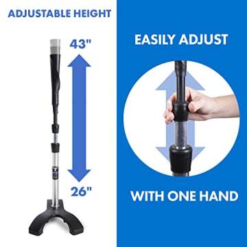 Tanner Heavy Batting Tee | Ultra Durable Baseball Tee Softball Hitting Tee with Weighted “Claw” Base for Ultimate Stability on Uneven Surfaces | Adjusts from 26-43"| Baseball Softball Slow Pitch