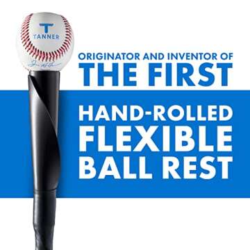 Tanner Heavy Batting Tee | Ultra Durable Baseball Tee Softball Hitting Tee with Weighted “Claw” Base for Ultimate Stability on Uneven Surfaces | Adjusts from 26-43"| Baseball Softball Slow Pitch