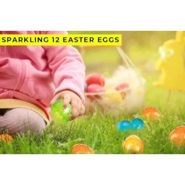 Fun Express Diamond Plastic Easter Eggs - Sparkling 12 Easter Eggs, Elevate your Easter Egg Hunt Experience with Plastic Diamond Egg - Roomy Delights, Big Surprises Await & Stress-Free Easter Fun