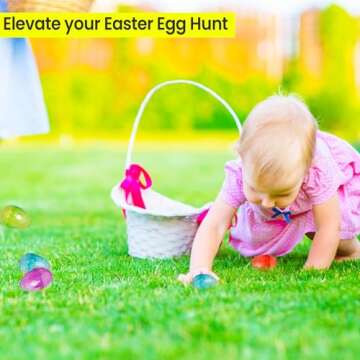 Fun Express Diamond Plastic Easter Eggs - Sparkling 12 Easter Eggs, Elevate your Easter Egg Hunt Experience with Plastic Diamond Egg - Roomy Delights, Big Surprises Await & Stress-Free Easter Fun