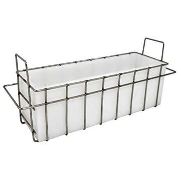 Stackable Stainless Steel Basket and Oven Safe Silicone Mold for Baking or Soap Making (Food and Oven Safe, Natural Colored Silicone Mold Included)