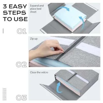 Yecaye 4 Pack Bed Sheet Organizer, Foldable Linen Closet Organizers and Storage, Sheets Set Organizer (Queen & King Size) with Window, Bedding Storage Box for Bedsheets, Duvet Covers and Pillow