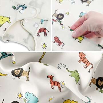 San Francisco Baby Long Sleeve Bib – Waterproof Baby Feeding Smock, Full Coverage Bib with Sleeves...