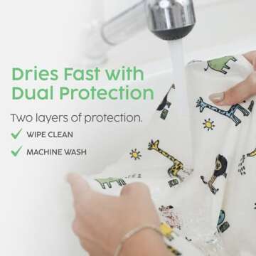 San Francisco Baby Long Sleeve Bib – Waterproof Baby Feeding Smock, Full Coverage Bib with Sleeves, Mess-Proof Baby Food Bib, Lightweight Baby Apron for Feeding – Animal Print Design