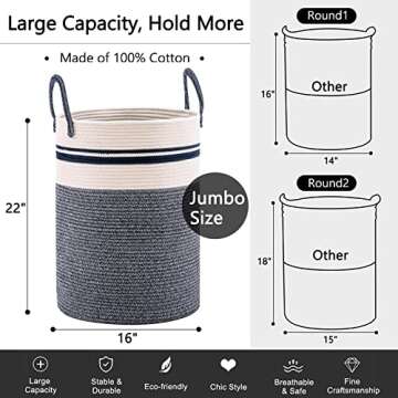 YOUDENOVA Eco-Friendly Tall Hamper for Stylish Storage