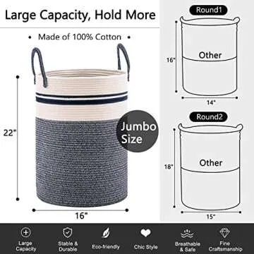 YOUDENOVA Eco-Friendly Tall Hamper for Stylish Storage