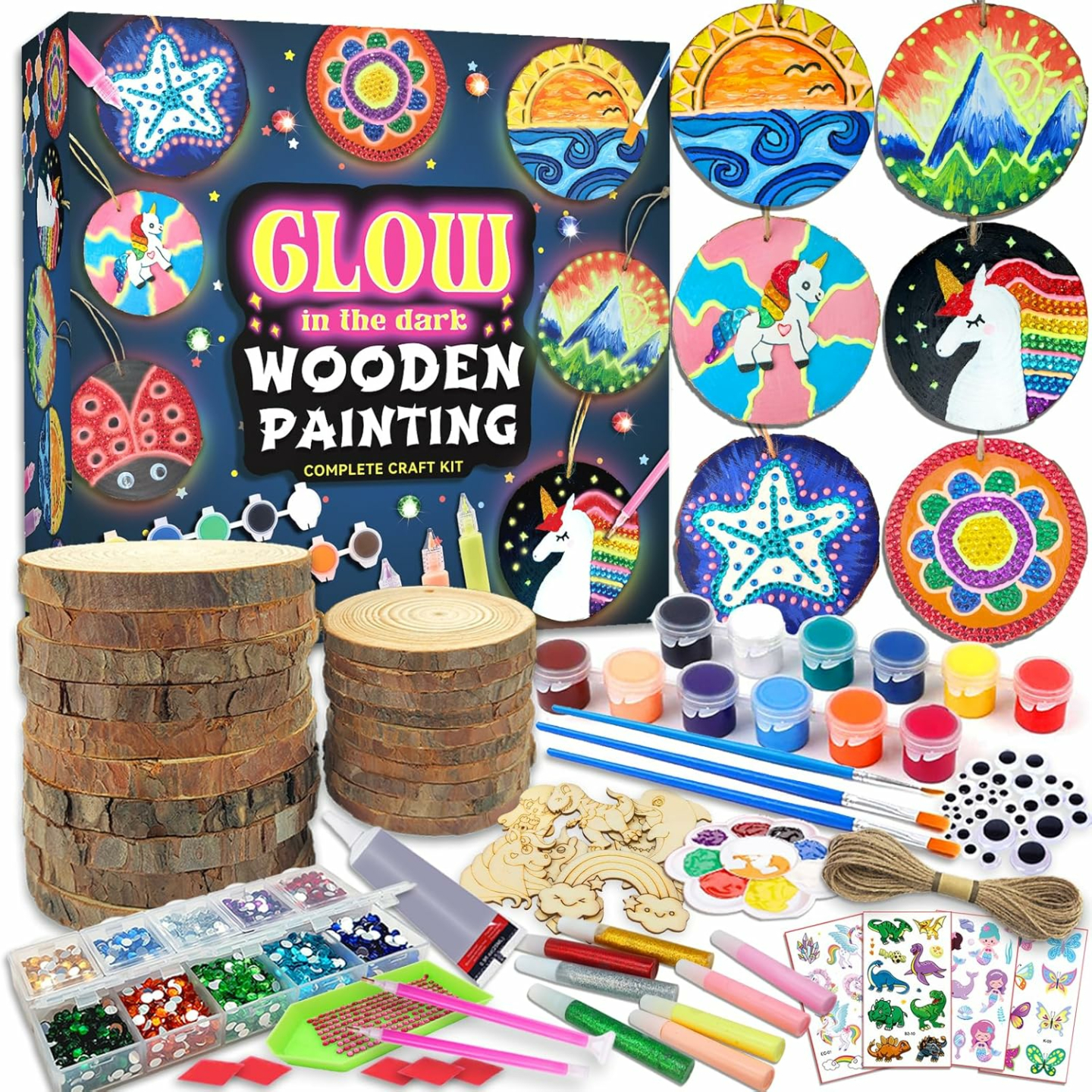 Glow in the Dark Kids Wooden Painting Kit