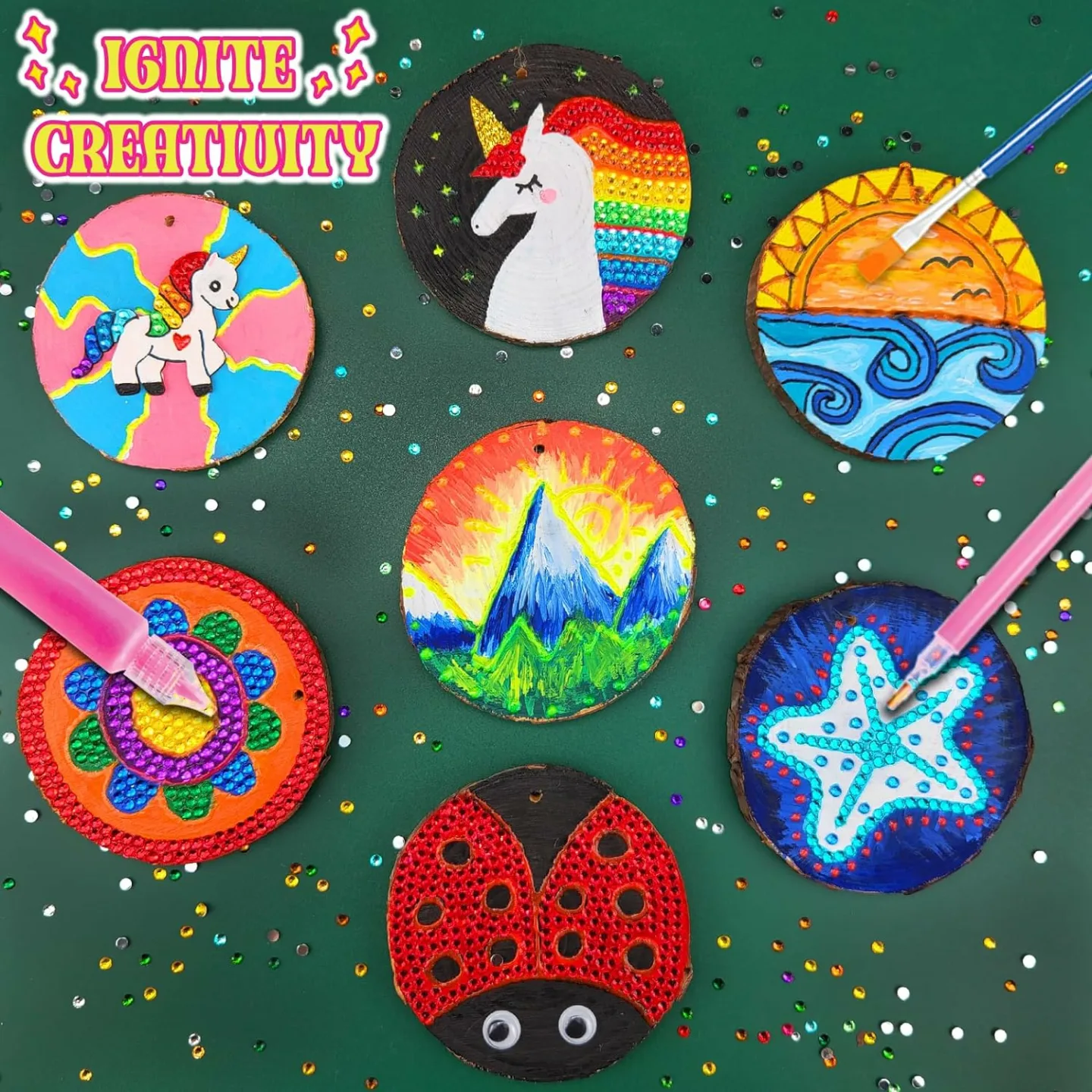 Glow in the Dark Kids Wooden Painting Kit