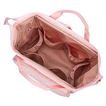 HOMEST Knitting Bag: Large Crochet Organizer in Pink