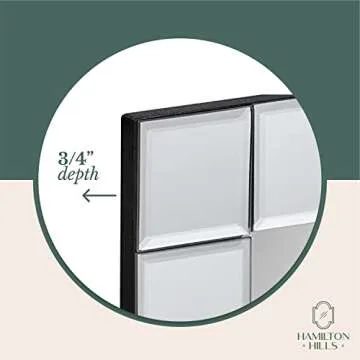 Hamilton Hills Rectangular 20x30 inch Silver Framed Vanity Mirror | Beveled Edge Squared Corner Frame Vanity Wall Mirror | Classy Decorative Bathroom Mirrors for Vanity, Hallway or Entry - Hanging