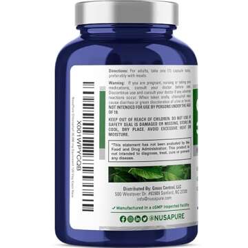 NusaPure Chlorophyll 30,000mg Equivalent per Capsule 120 Vegetarian Caps (Non-GMO, Vegan)