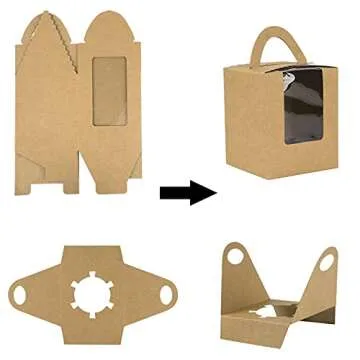 NPLUX Cupcake Boxes 60pcs - Sturdy Carrier with Window