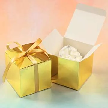 Elegant COTOPHER 60pcs Wedding Favor Boxes with Ribbons