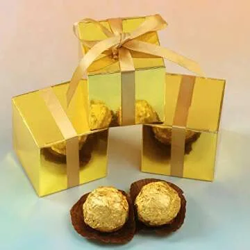 Elegant COTOPHER 60pcs Wedding Favor Boxes with Ribbons