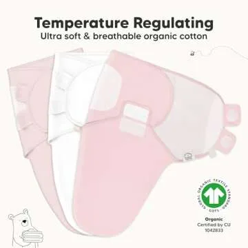 Organic Baby Swaddle Sacks for Newborns - 3 Pack