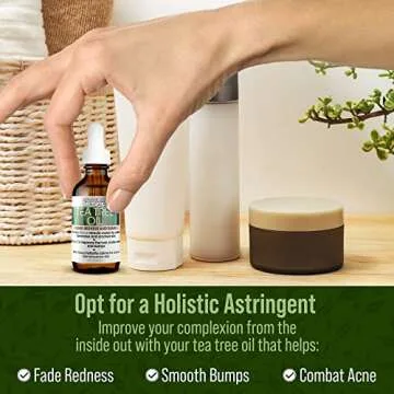 Advanced Clinicals Tea Tree Oil For Skin | Acne Patch Vegan Facial Serum | Targets Redness, Bumps, Acne Scars | Vegan 100% Organic Pure Tea Tree Oil For Face W/Vitamin E & Witch Hazel, 1.8 Fl Oz
