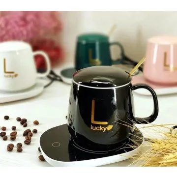 ماگ هیتردار سرامیکی با گرم‌کن رومیزی | نگه‌دار گرمای قهوه و چای