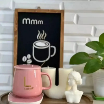 ماگ هیتردار سرامیکی با گرم‌کن رومیزی | نگه‌دار گرمای قهوه و چای