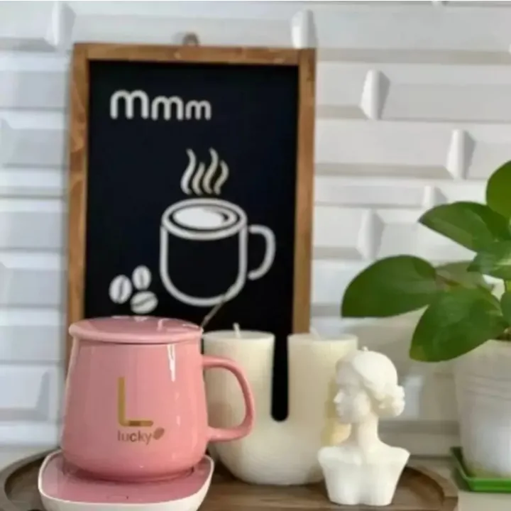 ماگ هیتردار سرامیکی با گرم‌کن رومیزی | نگه‌دار گرمای قهوه و چای