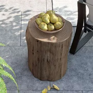 AQUILLA Rustic Stump Side Table - Perfect for Any Space