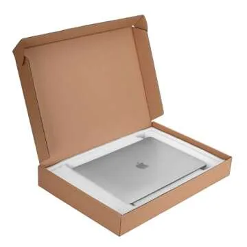 Laptop Shipping Box Cardboard Laptop Boxes with Protection Foam, Without Available Space for Cords o...