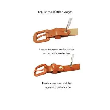 Elegant Adjustable Tronjori Women's Leather Belts in 2 Colors