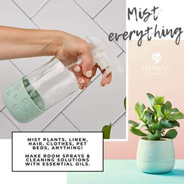 16 oz Glass Spray Bottle Set with Silicone Sleeves