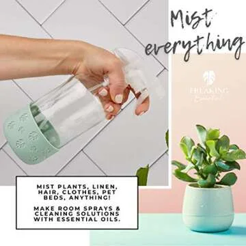 16 oz Glass Spray Bottle Set with Silicone Sleeves