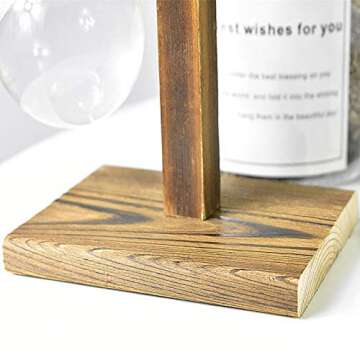 WUWEOT 3 Pack Bulb Vase, Desktop Plant Terrarium with Retro Wooden Stand, Air Planter Glass Planter for Hydroponics Plants Home Garden Office Wedding Decor (5 Bulb Vase)