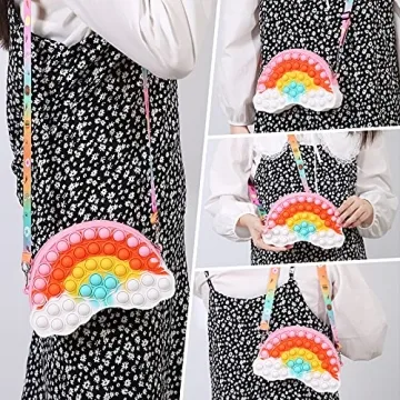 GOHEYI Rainbow Clouds Fidget Purse for Kids & Teens