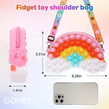 GOHEYI Rainbow Clouds Fidget Purse for Kids & Teens