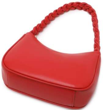 CYHTWSDJ Shoulder Bags for Women, Cute Hobo Tote Handbag Mini Clutch Purse with Zipper Closure (Braid Red)