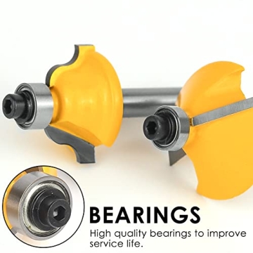 BAIDETS 15-Piece Tungsten Carbide Router Bits Set for Woodworking