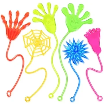 48 Pack Sticky Hands Party Favors - Classroom Prizes and Goodie Bag Stuffers
