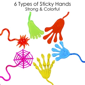 48 Pack Sticky Hands for Kids Party Favors and Rewards