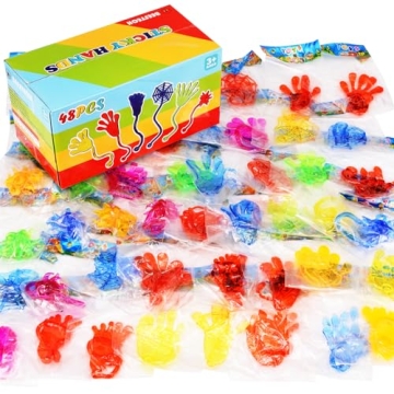 48 Pack Sticky Hands for Kids Party Favors and Rewards
