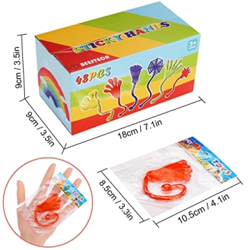 48 Pack Sticky Hands for Kids Party Favors and Rewards
