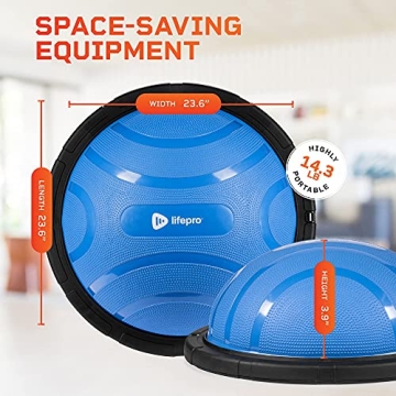 LifePro Half Exercise Ball Trainer - Horizon Balance Ball for Exercise - Balance Ball Trainer - Stability Ball for Exercise, Full Body Workout - Half Exercise Ball Balance Trainer for Physical Therapy