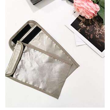 Security Pouch Faraday Bag Anti-Radiation Cell Phone Sleeve Signal Block Pouch Shield EMF 5G Protection RF GPS RFID Privacy Case Covers Smartphone Electronic Devices Anti-Tracking Wallet (B)