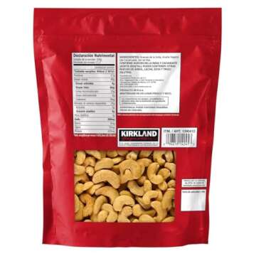 Sea Salt salted whole Cashews, 40 OZ (2.5 LBS, 1.13 kg) Extra Fancy, Kirkland