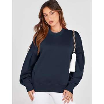 ZHENWEI Oversized Workout Sweatshirt for Women Long Sleeves Solid Color Fleece Pullover Hoodie Casua...