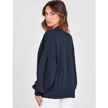 ZHENWEI Women's Cozy Oversized Fleece Sweatshirt