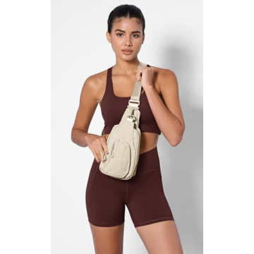 ODODOS Daily Sling Bag with Adjustable Straps Crossbody Chest Bag Lightweight Small Backpack for Casual Outdoor Traveling Hiking, Beige