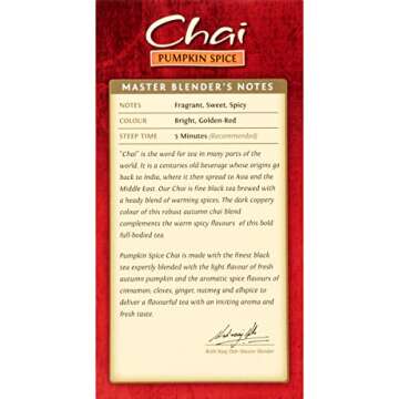 Twinings Pumpkin Spice Chai Tea, Caffeinated Black Tea Naturally Flavored with Aromatic Spices and G...